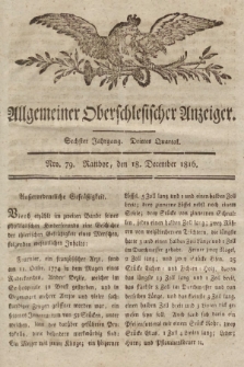 Allgemeiner Oberschlesischer Anzeiger : Blätter zur Besprechung und Förderung provinzieller Interessen zur Belehrung und Unterhaltung. 1816, nr 79 |PDF|