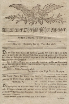 Allgemeiner Oberschlesischer Anzeiger : Blätter zur Besprechung und Förderung provinzieller Interessen zur Belehrung und Unterhaltung. 1816, nr 81 |PDF|