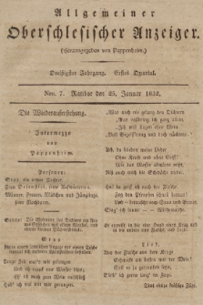 Allgemeiner Oberschlesischer Anzeiger : Blätter zur Besprechung und Förderung provinzieller Interessen zur Belehrung und Unterhaltung. 1832, nr 7 |PDF|