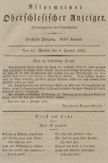 Allgemeiner Oberschlesischer Anzeiger : Blätter zur Besprechung und Förderung provinzieller Interessen zur Belehrung und Unterhaltung. 1832, nr 11 |PDF|