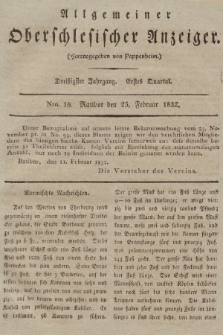 Allgemeiner Oberschlesischer Anzeiger : Blätter zur Besprechung und Förderung provinzieller Interessen zur Belehrung und Unterhaltung. 1832, nr 16 |PDF|