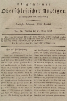 Allgemeiner Oberschlesischer Anzeiger : Blätter zur Besprechung und Förderung provinzieller Interessen zur Belehrung und Unterhaltung. 1832, nr 24 |PDF|