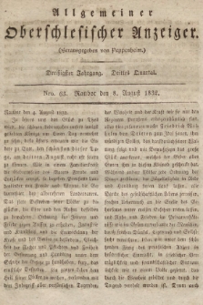 Allgemeiner Oberschlesischer Anzeiger : Blätter zur Besprechung und Förderung provinzieller Interessen zur Belehrung und Unterhaltung. 1832, nr 63 |PDF|