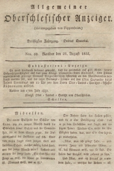 Allgemeiner Oberschlesischer Anzeiger : Blätter zur Besprechung und Förderung provinzieller Interessen zur Belehrung und Unterhaltung. 1832, nr 68 |PDF|