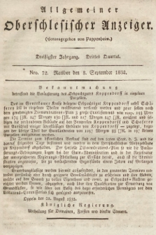 Allgemeiner Oberschlesischer Anzeiger : Blätter zur Besprechung und Förderung provinzieller Interessen zur Belehrung und Unterhaltung. 1832, nr 72 |PDF|