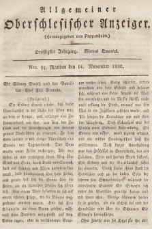 Allgemeiner Oberschlesischer Anzeiger : Blätter zur Besprechung und Förderung provinzieller Interessen zur Belehrung und Unterhaltung. 1832, nr 91 |PDF|