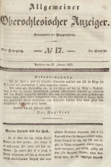 Allgemeiner Oberschlesischer Anzeiger : Blätter zur Besprechung und Förderung provinzieller Interessen zur Belehrung und Unterhaltung. 1839, nr 17 |PDF|