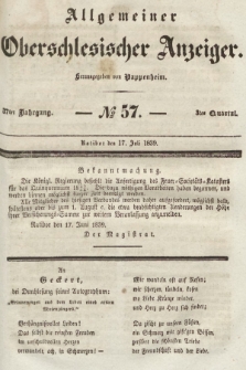 Allgemeiner Oberschlesischer Anzeiger : Blätter zur Besprechung und Förderung provinzieller Interessen zur Belehrung und Unterhaltung. 1839, nr 57 |PDF|