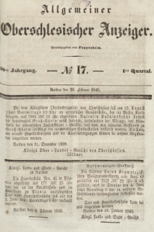 Allgemeiner Oberschlesischer Anzeiger : Blätter zur Besprechung und Förderung provinzieller Interessen zur Belehrung und Unterhaltung. 1840, nr 17 |PDF|