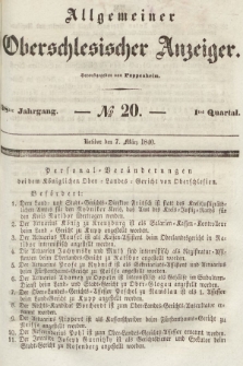 Allgemeiner Oberschlesischer Anzeiger : Blätter zur Besprechung und Förderung provinzieller Interessen zur Belehrung und Unterhaltung. 1840, nr 20 |PDF|