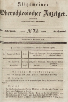 Allgemeiner Oberschlesischer Anzeiger : Blätter zur Besprechung und Förderung provinzieller Interessen zur Belehrung und Unterhaltung. 1840, nr 72 |PDF|