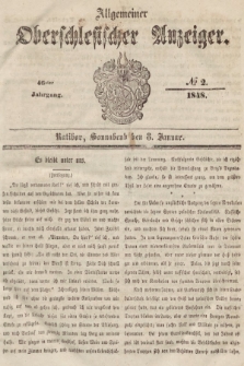 Allgemeiner Oberschlesischer Anzeiger : Blätter zur Besprechung und Förderung provinzieller Interessen zur Belehrung und Unterhaltung. 1848, nr 2 |PDF|