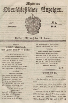 Allgemeiner Oberschlesischer Anzeiger : Blätter zur Besprechung und Förderung provinzieller Interessen zur Belehrung und Unterhaltung. 1848, nr 5 |PDF|