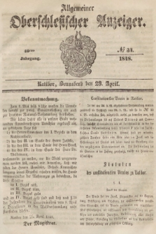 Allgemeiner Oberschlesischer Anzeiger : Blätter zur Besprechung und Förderung provinzieller Interessen zur Belehrung und Unterhaltung. 1848, nr 34 |PDF|