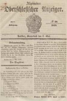 Allgemeiner Oberschlesischer Anzeiger : Blätter zur Besprechung und Förderung provinzieller Interessen zur Belehrung und Unterhaltung. 1848, nr 36 |PDF|