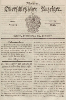 Allgemeiner Oberschlesischer Anzeiger : Blätter zur Besprechung und Förderung provinzieller Interessen zur Belehrung und Unterhaltung. 1848, nr 76 |PDF|