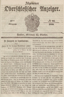 Allgemeiner Oberschlesischer Anzeiger : Blätter zur Besprechung und Förderung provinzieller Interessen zur Belehrung und Unterhaltung. 1848, nr 85 |PDF|