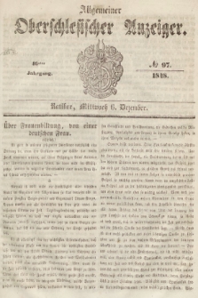 Allgemeiner Oberschlesischer Anzeiger : Blätter zur Besprechung und Förderung provinzieller Interessen zur Belehrung und Unterhaltung. 1848, nr 97 |PDF|