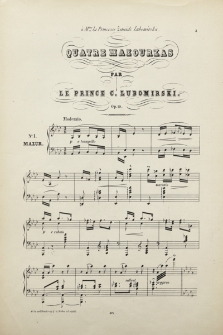 Quatre Mazourkas : Op. 19