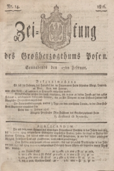 Zeitung des Großherzogthums Posen. 1816, Nr. 14 (17 Februar) + dod.
