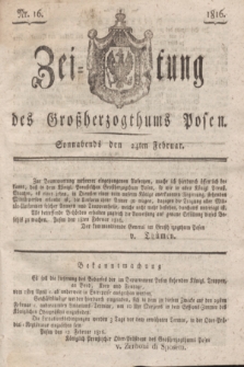 Zeitung des Großherzogthums Posen. 1816, Nr. 16 (24 Februar) + dod.