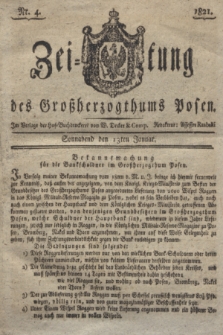 Zeitung des Großherzogthums Posen. 1821, Nr. 4 (13 Januar) + dod.