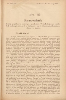 [Kadencja VIII, sesja III, al. 142] Alegata do Sprawozdań Stenograficznych z Trzeciej Sesyi Ósmego Peryodu Sejmu Krajowego Królestwa Galicyi i Lodomeryi wraz z Wielkiem Księstwem Krakowskiem z roku 1907. Alegat 142