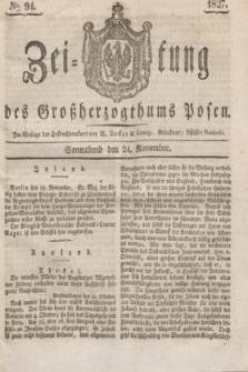 Zeitung des Großherzogthums Posen. 1827, № 94 (24 November) + dod.