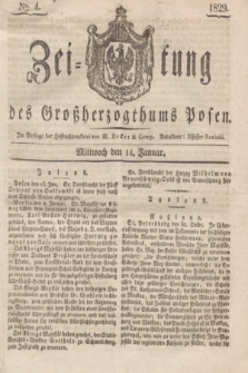 Zeitung des Großherzogthums Posen. 1829, № 4 (14 Januar) + dod.