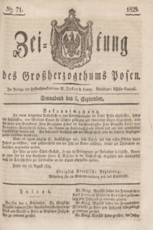 Zeitung des Großherzogthums Posen. 1829, № 71 (5 September) + dod.