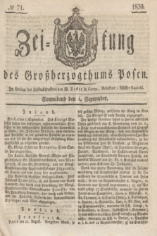 Zeitung des Großherzogthums Posen. 1830, № 71 (4 September) + dod.