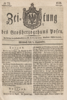 Zeitung des Großherzogthums Posen. 1830, № 72 (8 September) + dod.