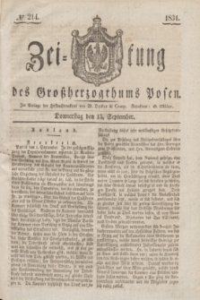 Zeitung des Großherzogthums Posen. 1831, № 214 (15 September)