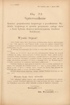 [Kadencja VIII, sesja III, al. 202] Alegata do Sprawozdań Stenograficznych z Trzeciej Sesyi Ósmego Peryodu Sejmu Krajowego Królestwa Galicyi i Lodomeryi wraz z Wielkiem Księstwem Krakowskiem z roku 1907. Alegat 202