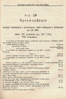 [Kadencja V, sesja III, al. 107] Alegata do Sprawozdań Stenograficznych z Trzeciej Sesyi Piątego Peryodu Sejmu Krajowego Królestwa Galicyi i Lodomeryi wraz z Wielkiem Księstwem Krakowskiem z roku 1885/6. Alegat 107