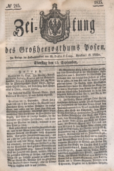 Zeitung des Großherzogthums Posen. 1835, № 215 (15 September)