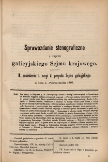 [Kadencja V, sesja I, pos. 11] Sprawozdanie Stenograficzne z Rozpraw Galicyjskiego Sejmu Krajowego. 11. Posiedzenie I. Sesyi V. Peryodu Sejmu Galicyjskiego