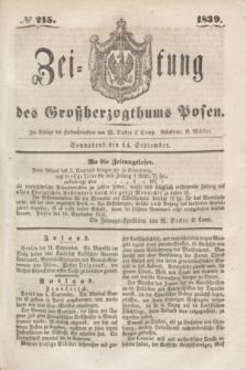 Zeitung des Großherzogthums Posen. 1839, № 215 (14 September)