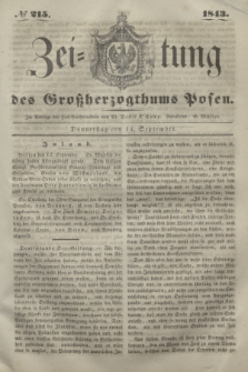 Zeitung des Großherzogthums Posen. 1843, № 215 (14 September)