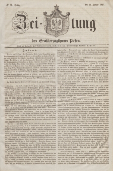 Zeitung des Großherzogthums Posen. 1847, № 12 (15 Januar)