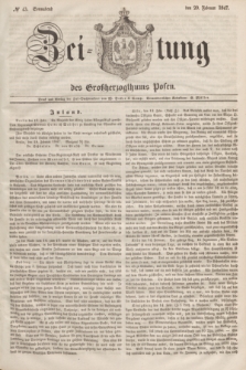 Zeitung des Großherzogthums Posen. 1847, № 43 (20 Februar) + dod.