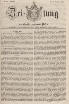 Zeitung des Großherzogthums Posen. 1847, № 276 (25 November) + dod.