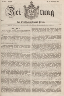 Zeitung des Großherzogthums Posen. 1847, № 279 (29 November) + dod.