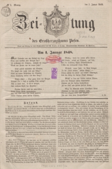 Zeitung des Großherzogthums Posen. 1848, № 1 (3 Januar) + dod.