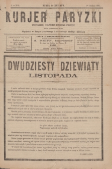 Kurjer Paryzki : dwutygodnik polityczny- literacki- społeczny : organ patrjotyczny polski. R.1, Nº 6 (1 grudnia 1881)