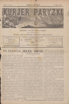 Kurjer Paryzki : dwutygodnik polityczny- literacki- społeczny : organ patrjotyczny polski. R.2, Nº 13 (15 marca 1882)