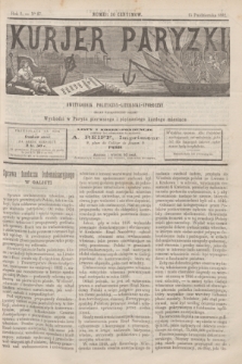 Kurjer Paryzki : dwutygodnik polityczny- literacki- społeczny : organ patrjotyczny polski. R.2, Nº 27 (15 października 1882)