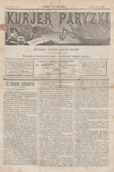 Kurjer Paryzki : dwutygodnik polityczny- literacki- społeczny : organ patrjotyczny polski. R.2, Nº 31 (15 grudnia 1882)