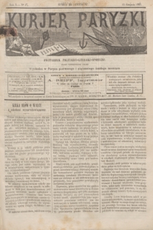 Kurjer Paryzki : dwutygodnik polityczny- literacki- społeczny : organ patrjotyczny polski. R.3, Nº 47 (15 sierpnia 1883)