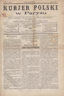 Kurjer Polski w Paryżu : dwutygodnik polityczny- literacki- społeczny : organ patrjotyczny polski. R.5, Nº 29 (1 marca 1885)